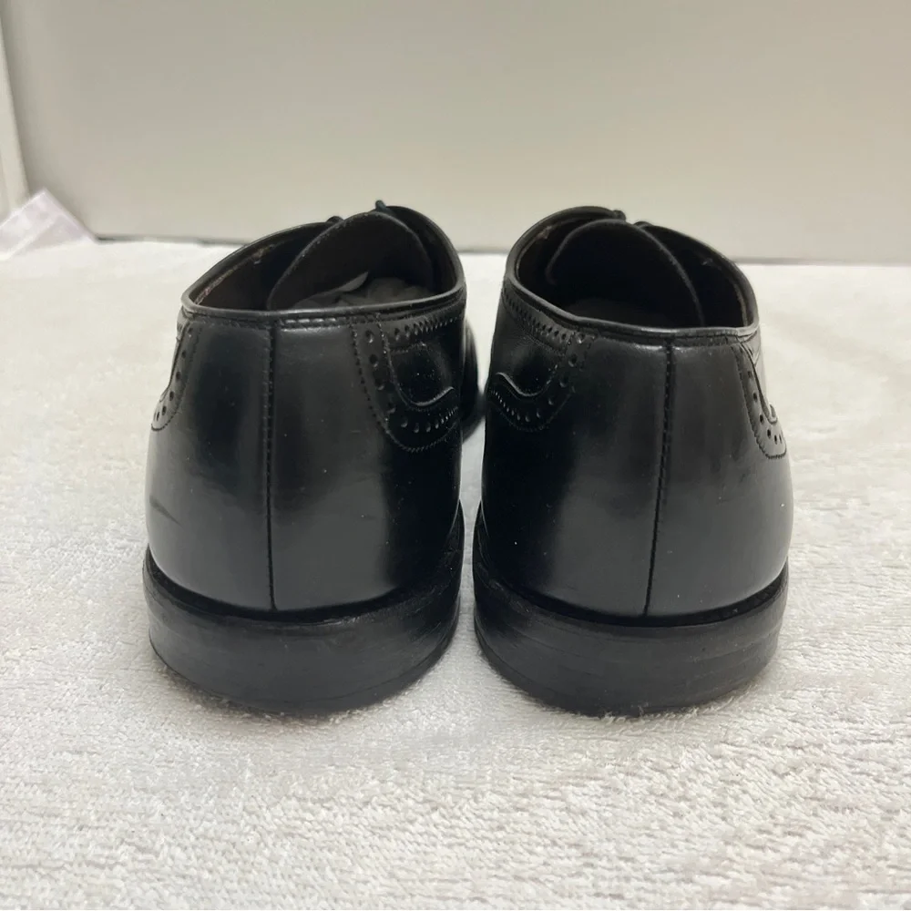 Allen Edmonds Stratton Mens Lace Up Oxford Dress Shoes Black Cap Toe Size 9.5D - Picture 7 of 10